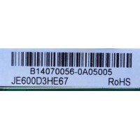 MAIN / ELEMENT 890-M00-06N59 / B14070056 / T.MS3393.81 / JE600D3HE67 / SY14296-1 / MODELO ELEFW606 / NUMERO DE PANEL JE600D3HE67