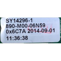 MAIN / ELEMENT 890-M00-06N59 / B14070056 / T.MS3393.81 / JE600D3HE67 / SY14296-1 / MODELO ELEFW606 / NUMERO DE PANEL JE600D3HE67