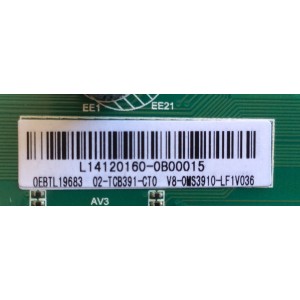 MAIN / TCL L14120160 / OEBTL19683 / 02-TCB391-CT0 / V8-0MS3910-LF1V036 / T.MS3391.73 / MODELO 19''	