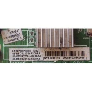 MAIN / TCL NTA1200139 / V8-ORSC819-LF1V004 / 40-RSC803-MAD2HG / 08-RSC8L12-MA200AA / 08-CM39TML-LC219AA / 08-RSC8L01-MA300AA / MODELO LE39HDF3300	