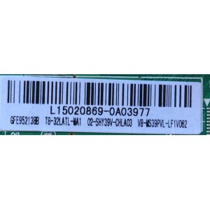 MAIN FUENTE (COMBO) PARA TV TCL / NUMERO DE PARTE GFE952138B / TP.MS3393T.PB710 / MS39PV / T8-32LATL-MA1 / 02-SHY39V-CHLA03 / V8-MS39PVL-LF1V062 / L15020869