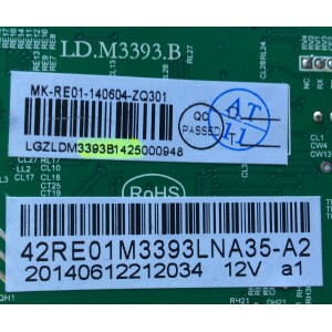 MAIN / TCL 3393B1425 / 0604-ZQ301 / 42RE01M3393LNA35-A2 / LD.M3393.B / MOSELO 42''	