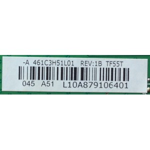 MAIN PARA TV TOSHIBA / NUMERO DE PARTE 431C3H51L01 / VTV-L55608 / 461C3H51L01 / TF55T / STF55T / 75021540 / PANEL T546HW01 V.1 / MODELOS 55G310U / 55HT1U