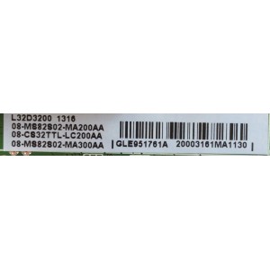 MAIN PARA TV TCL / NUMERO DE PARTE GLE951761A / 40-MS82S0-MAD2XG / MS82S / V8-OMS8202-LF1V021 / V8-0MS8202-LF1V021 / 08-MS82S02-MA200AA / 08-CS32TTL-LC200AA / MODELO L32D3200