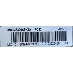 MAIN / SAMSUNG BN94-08247E / BN41-02353A / BN97-09529B / PANEL`S CY-GH040CSLV8H / CY-GH040CSLV1H / MODELOS UN40J6300 / UN40J6300AFXZA US02 / UN40J6300AFXZA LS04 / UN40J6300AFXZA TS01 / UN40J6300AFXZA VS05