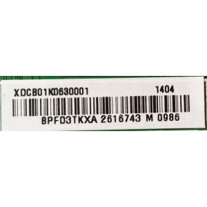 MAIN / SHARP 756TXDCB01K0630 / XDCB01K063 / 715G5851-M01-001-004X / XDCB01K0630001 / PARTE SUSTITUTA (T)TXDCB01K0630001 / PANEL TPT420H2-HVN04 REV:S774A / MODELO LC-42LB150U