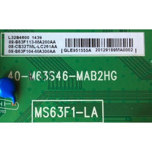 MAIN / TCL V8-6328L18-LF1V003(G3) / GLE951555A / 08-S63F113-MA200AA / 08-CS32TML-LC261AA / 08-S63F104-MA300AA / 40-M63S46-MAB2HG / MS63F1-LA	