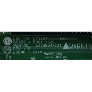 Y-SUS / LG EBR38374406 / EAX39634301 / SUSTITUTAS EBR38374401 / EBR38374403 / MODELO 50PG20-UA / PANEL PDP50G10000	