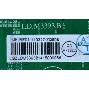 MAIN / RCA 55120RE01M3393LNA35-C1 / LD.M3393.B / 0327-ZQ908 / PANEL T550HVN01.8 / MODELO LED55C55R120Q