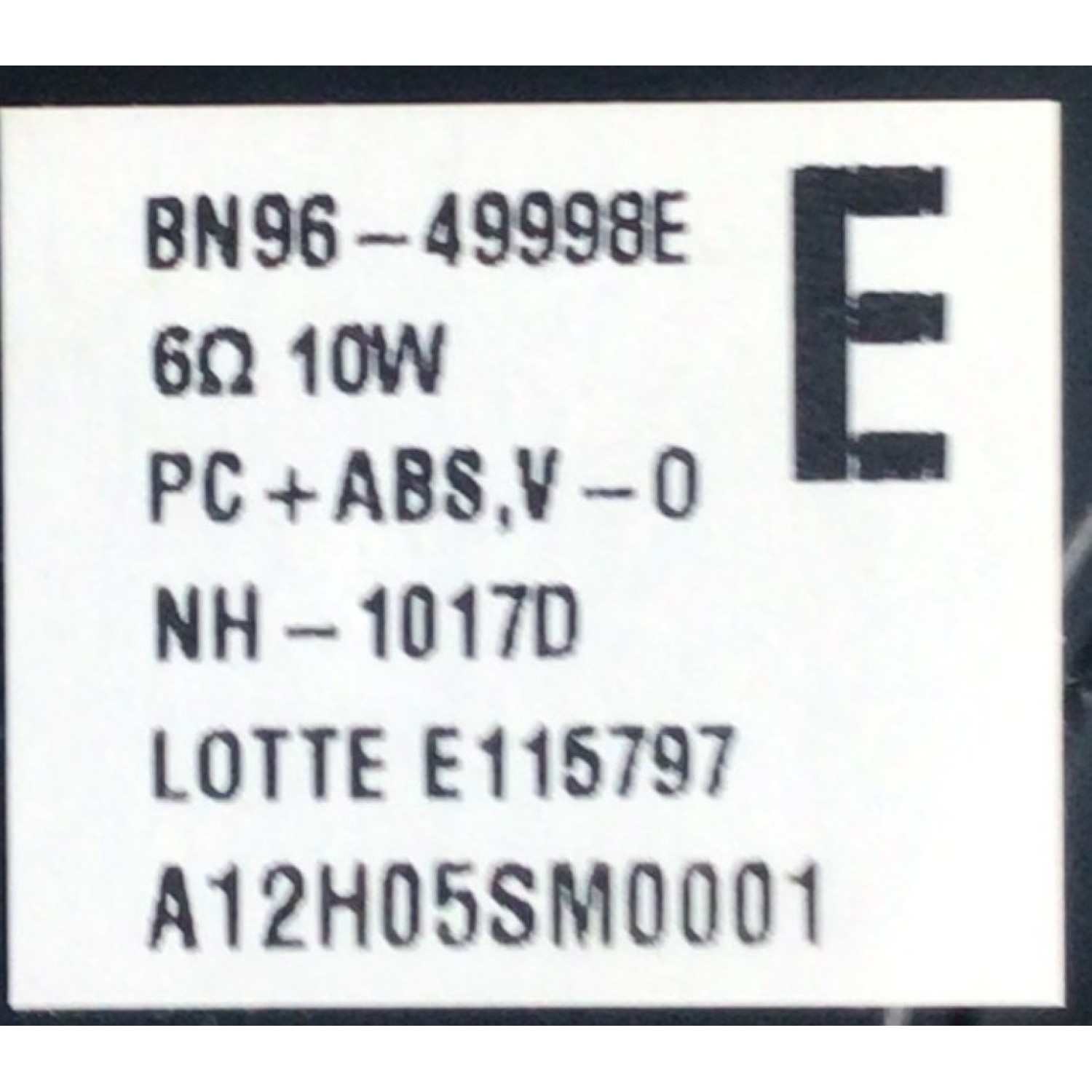 KIT DE BOCINAS (2PZS) SAMSUNG / NUMERO DE PARTE BN96-49998E / 6Ω 10W ...