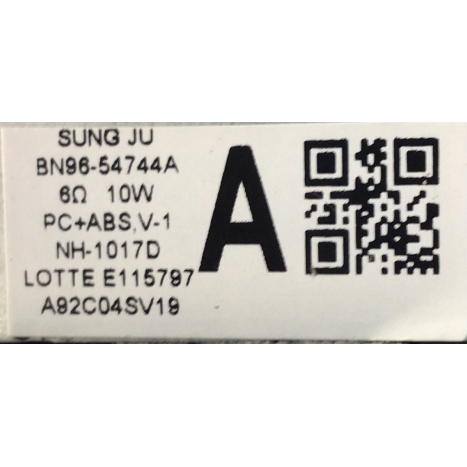 KIT DE BOCINAS (2PZS) SAMSUNG / NUMERO DE PARTE BN96-54744A / 6Ω 10W ...