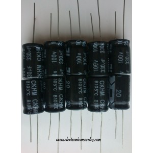 LOTE DE 10 PIEZAS DE FILTROS DE 100V / 330µf / 105℃	