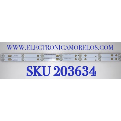 KIT DE LED'S PARA TV SANSIU ( 2 PZ ) / NUMERO DE PARTE MS-L0858 / E469119 / 117-120LM / PANEL CX315DLEDM / MODELO SMX32D7
