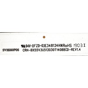 KIT DE LED'S PARA TV HISENSE ( 8 PZ ) / NUMERO DE PARTE CRH-BX55V3U513030T14088CD / 03E348124HN / 20949800 / SVH550F05 / PANEL HD550V3U51-TAL3\S0\FJ\GM\ROH / MODELO 55H8F / 55R8F5 / 55R8F