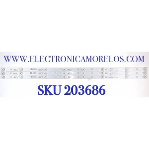 KIT DE LED'S PARA TV KALLEY ( 3 PZ ) / NUMERO DE PARTE 303TC430031 / TCL43D08-ZC23AG-07 / E469119 / 4C-LB430T-ZC1C / MODELO K-LED43UHDSMT2