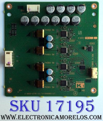 TARJETA K1 / SONY 4K 3D A-2031-746-A / 1-893-275-11 / 173499011 / 04EU08360B0T / E302988 / PANEL YD4S790LTG01 / MODELOS XBR-79X900B / XBR-55X900B / XBR-65X900B