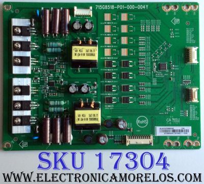 LED DRIVER / VIZIO LNTVGT398XAH5 / 715G8518-P01-000-004Y / E342828 / MODELOS E75-E1 LTMAGRAT / E75-E1