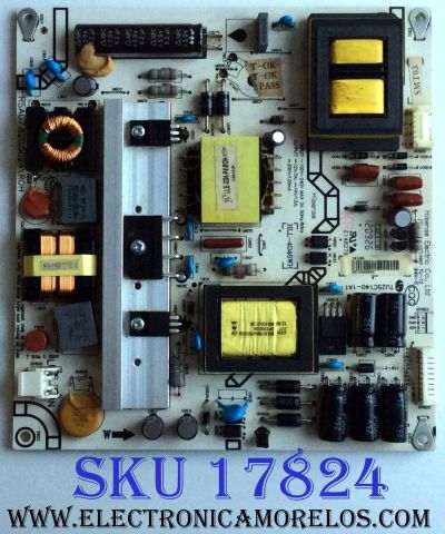FUENTE DE PODER / HISENSE 163269 / RSAG7.820.5024\ROH / TU25C140-1A1 / HLL-4046WH / E148279 / PARTES SUSTITUTAS 165651 / 165652 / 166033 / 166034 / 164147 / 161749 / 164856 / PANEL HE500HF-B52\PW1 / MODELO 50K360G / 50K610GW