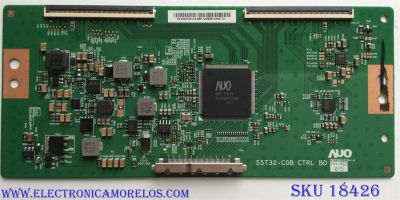 T-CON PARA TV ELEMENT / NUMERO DE PARTE 55.55T32.C10 / 55T32-C0B CTRL BD / 5555T32C10 / PANEL T550-0UK-DLED / DISPLAY T550QVN05.0 / MODELO EL4KAMZ5517T LE-55GUK-A1