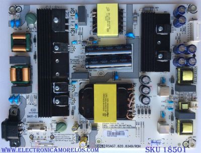 FUENTE DE PODER PARA TV HISENSE / SHARP / NUMERO DE PARTE 239418 / HLL-4465WK / RSAG7.820.8349/ROH / CQC13134095636 / PANEL HD580S1U91-L1 / HD58DS1V03-L1 / DISPLAY V580DJ4-QE1 REV.C4 / MODELOS LC-58Q7330U / LC-58Q7370U / 58H6550E / 58R6E / 58RGE