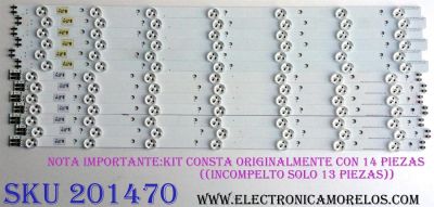 KIT DE LED´S PARA TV ((INCOMPLETO SOLO 13 PIEZAS)) / SAMSUNG 2012SVS55 3228 RIGHT07 REV1.1 120410 / SAMSUNG 2012SVS55 3228 FHD LEFT07 REV1.1 120410 / PANEL DE550CGM-C1 / MODELO UN55EH6001FXZA CH02