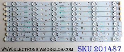 KIT DE LED'S PARA TV RCA (8 PIEZAS) / NUMERO DE PARTE E227809 / 40 INCH 6 SERIES / PITCH 68mm / WS V1.1 / PANEL'S LSC400HM06-12V / LSC400HJ01-12V / MODELO LED40C45RQ