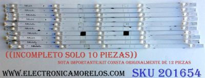 KIT DE LED'S PARA TV (SOLO 10 PIEZAS) / ((INCOMPLETO)) / SHARP JL.D65051330-365AS-M_V02 / 1199095 / 181005 / JL.D65051330  / PANEL HD650S1U71 / HD650S1U71-L1\S0\GM\ROH / MODELO LC-65Q7300U
