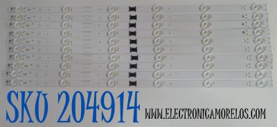 KIT DE LEDS ORIGINAL PARA TV SONY 10 PIEZAS / NUMERO DE PARTE LB5509Z / LB5509Z V0_02 / 4D576 / 5509Z000003 / PANEL YLEM055CCO11 / DISPLAY HV550QUB-F1L / MODELO K-55S30C / K55S30C