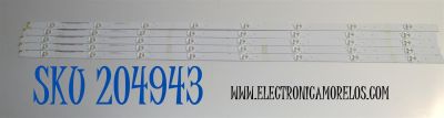 KIT DE LEDS ORIGINAL PARA TV VIZIO 5 PIEZAS / NUMERO DE PARTE 4300WS80081 / I-4300WS80081-V2 / 0563802205218ZF / DISPLAY T430HVN01.0 / MODELO D43F-F2 / D43F-F2 LWZ2VNPV