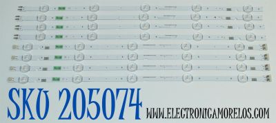 KIT DE LEDS ORIGINAL PARA TV SAMSUNG 8 PIEZAS / NUMERO DE PARTE BN96-46572A / BN96-46573A / V8DN-490SMB-R1 / V8DN-490SMA-R1 / 46572A / 46573A / PANEL CY-JN049BGLV1H / DISPLAY LSF490HN01-L07 / BN96-39225A / MODELO UN49J5290AF / HG49NJ477MF / UN49J5290AG 