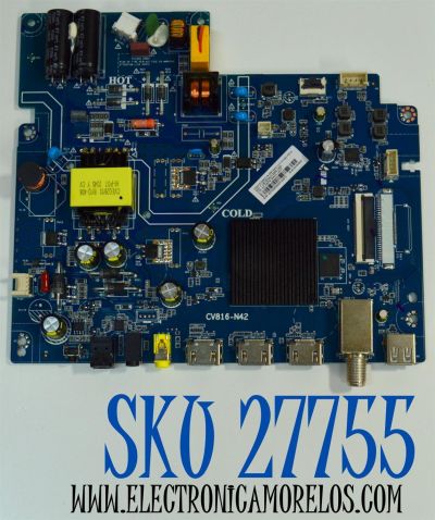 MAIN FUENTE COMBO ORIGINAL PARA TV PHILIPS FULL HD ROKU TV / NUMERO DE PARTE 02-3MT816A32-J03T / CV816-N42 / 7.D816N4212000.34A / V8-MR16K01-LF1V1352 / PANEL LVF320CSDX E0003 / DISPLAY ST3151B07-2 VER.2.1 / MODELO 32PFL6573/F7