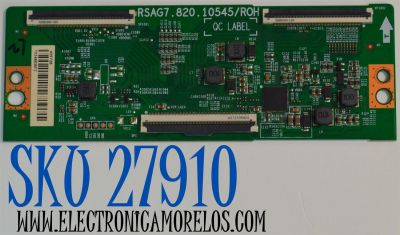 T-CON ORIGINAL PARA TV HISENSE / NUMERO DE PARTE 409738 / RSAG7.820.10545/ROH / TX24883GFZ / PANEL HD425Y1U71-T0L2\ROH / DISPLAY HV430QUB-F70 / MODELO 43R6E4