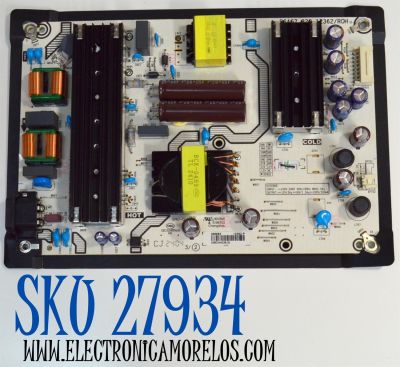 FUENTE DE PODER ORIGINAL PARA TV HISENSE / NUMERO DE PARTE 356583 / RSAG7.820.12362/ROH / CQC13134095636 / HDCEM1 / 12362-P / PANEL HD650H1U73-T0LB6 / DISPLAY HV650QUB-F72 REV.2.0 / MODELO 65R6E4 / 65A6NV