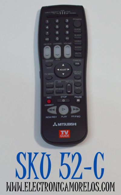 CONTROL REMOTO ORIGINAL MITSUBISHI PARA TELEVISORES CON FUNCIONES PARA TV GUIDE Y BOTONES DE CONTROL DE DISPOSITIVOS MULTIPLES CABLE/DVD/AUDIO/VCR/ NUMERO DE PARTE UR64EC2276-2 / EUR647023 / 290P122A20 / 290P098C20 / 290P122010 / 290P122B10 / 290P122C10