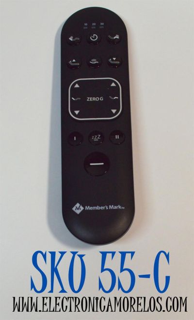 CONTROL REMOTO ORIGINAL MEMBERS MARK ERGOMOTION PARA UNA BASE DE CAMA AJUSTABLE / NUMERO DE PARTE RF370E / PCU-RF370DE / 21319-RF370DE / MMKDQ211203 / RF400A / MMKD-TL / MMKD2-TL / CUENTA CON BOTONES PARA FUNCIONES DE MASAJE Y UNA LUZ LED INCORPORADA