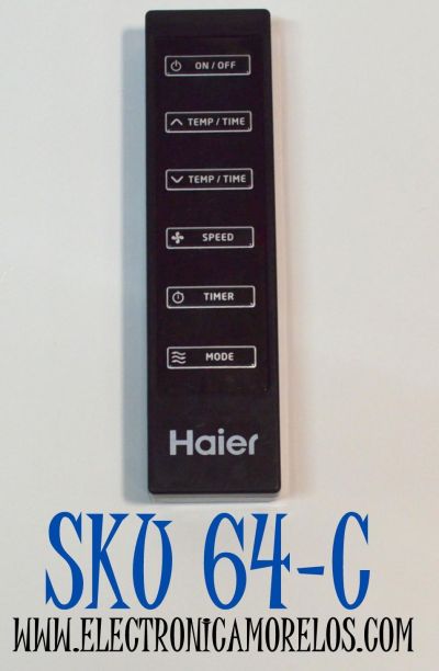CONTROL REMOTO ORIGINAL HAIER PARA AIRE ACONDICIONADO / COMPATIBLE CON AIRE ACONDICINADO PORTATILES COMO EL HAIER 12,000 BTU PORTABLE AIR CONDITIONER / NUMERO DE PARTE WAP-021 / WJ26X23422 / WJ26X23993 / AC-5620-55 / A2530-450-AA11 / MODELO HPFD12XHP-LB