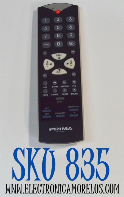 CONTROL REMOTO ORIGINAL PRIMA PARA FUNCIONAR CON MULTIPLES DISPOSITIVOS DE AUDIO Y VIDEO INCLUYENDO TELEVISORES / VCR / DVD / VCD / HIFI / EQUIPOS DE CABLE/SATELITE / NUMERO DE PARTE RC-C01-0C / BC-CO-OC / 301-CT3251-010C / MODELO HT-2778A / HT-2778P