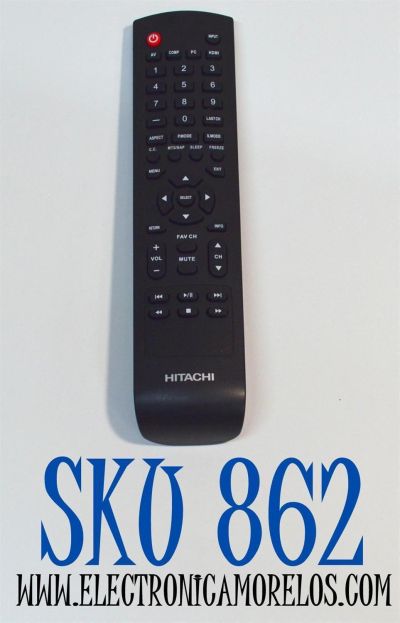 CONTROL REMOTO ORIGINAL PARA TV HITACHI / NUMERO DE PARTE KT1252 / KT1252-XHY / 850095845 / 9912170970 / MODELO LE50A6R9A / LE55A6R9A / LE43A509A / LE32A519 / 55L6 / 65L6 / LE40S508 / LE42H508 / LE46H508 / LE50H508 / LE55H508 / 32A1 / 39K3 / 42K3 / LE24K