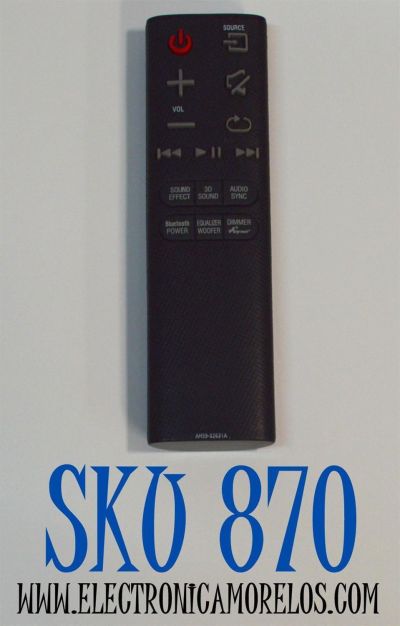 CONTROL REMOTO PARA BARRAS DE SONIDO SAMSUNG / NUMERO DE PARTE AH59-02631A / AH59-02692E / AH59-02692F / AH59-02692P / MODELO HW-J355 / HW-J450 / HW-H450 / HW-HM45 / HW-HM45C / HW-H450/ZA / HW-J550 / HW-J551 / HW-J6000