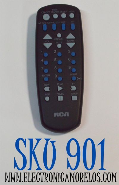 CONTROL REMOTO UNIVERSAL ORIGINAL RCA PARA CONTROLAR VARIOS DISPOSITIVOS INCLUYENDO TELEVISORES / REPRODUCTORES DE VCR / DVD / DECODIFICADORES CABLE / SATELITE / NUMERO DE PARTE RCU404N / RCU403 / RCU403N / RCU403SPR / RCU403A / R3150 / 2938CX