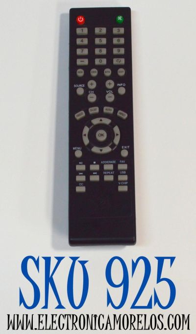 CONTROL REMOTO ORIGINAL PARA FUNCIONAR CON DIFERENTES DISPOSITIVOS / COMPATIBLE CON VARIAS MARCAS DE TELEVISORES / NUMERO DE PARTE LJ-22 / AR1618 / AR2418