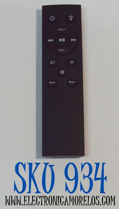 CONTROL REMOTO ORIGINAL PARA BARRAS DE SONIDO / COMPATIBLE CON VARIAS MARCAS Y MODELOS / NUMERO DE PARTE TH-6500 / 100069413 / 100043839 / 100020788 / SB-3510 / TT-SK023 / NS-HTSB22
