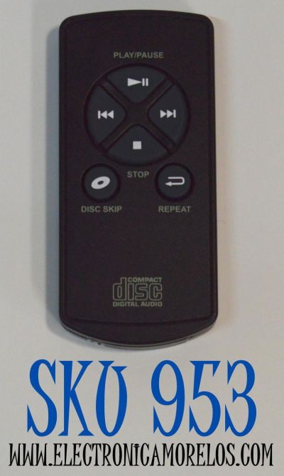 CONTROL REMOTO PARA SISTEMAS DE AUDIO ESTEREO CON REPRODUCTOR CD RCA / PUEDE OPERAR LAS FUNCIONES BASICAS DE UN SISTEMA DE AUDIO CON CAPACIDAD PARA DISCOS COMPACTOS / NUMERO DE PARTE RS22363 / RS22163CP / RS22162 / RS22162S / RTRS22162
