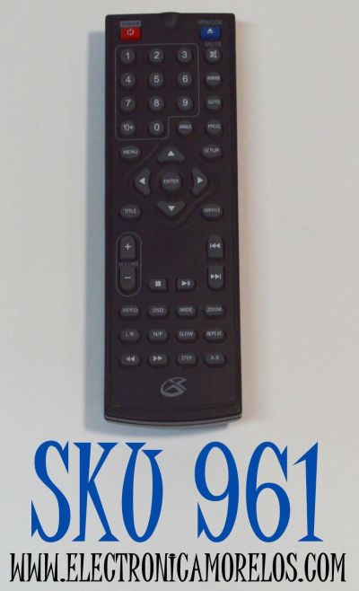CONTROL REMOTO ORIGINAL PARA REPRODUCTORES DE DVD GPX / COMPATIBLE CON SINTONIZADOR Y GRABADOR DE TV DIGITAL GPX TVRT149B / NUMERO DE PARTE REM-D202-KH / HG-A29 1-14 / D202BKH / D200B / D202BK / DH300B / REM-DH300B-K2 / D1816 / WS-118 / SA-230