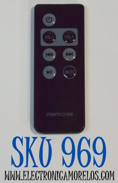 CONTROL REMOTO ORIGINAL PARA SISTEMAS DE AUDIO MEMOREX / NUMERO DE PARTE  Mi2031 / Mi2032 / COMPATIBLE CON BASE PARA IPOD
