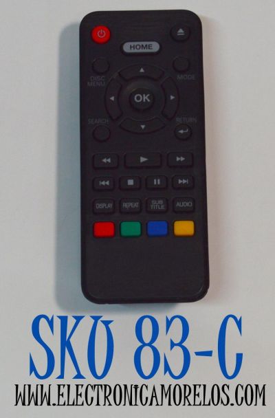 CONTROL REMOTO PARA REPRODUCTORES DE BLU-RAY/DVD SANYO / NUMERO DE PARTE NC088UL / 2VMM00767 / NC098 / NC092 / NC088 / NC097 / MODELO FWB505F / FWBP505FN / FWBP506FF / FWBP507FF / FWBP505FK / FWBP505FP / FWBP505FN / COMPATIBLE CON LA MARCA PHILIPS